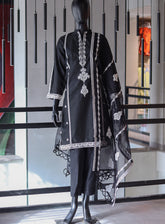 LSM Galleria Luxury Embroidered Cotton Net 3 Piece Stitched Suit - LSM24G LG-IZ-0106