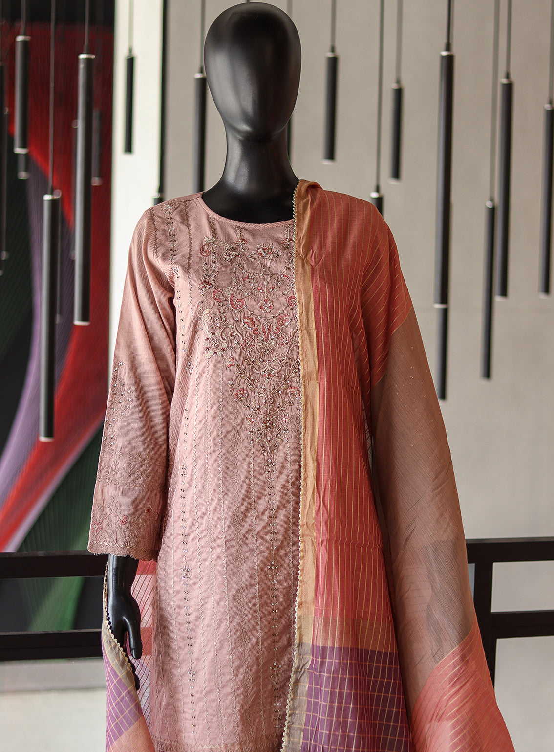 LSM Galleria Luxury Embroidered Rawsilk 3 Piece Stitched Suit - LSM24G LG-AS-0017 LSM Galleria Luxury Embroidered Rawsilk 3 Piece Stitched Suit - LSM24G LG-AS-0017