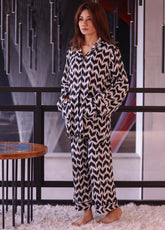 LSM Galleria Night Wear Printed Linen 2 Piece Stitched Suit LSM24NW LG-IZ-0173