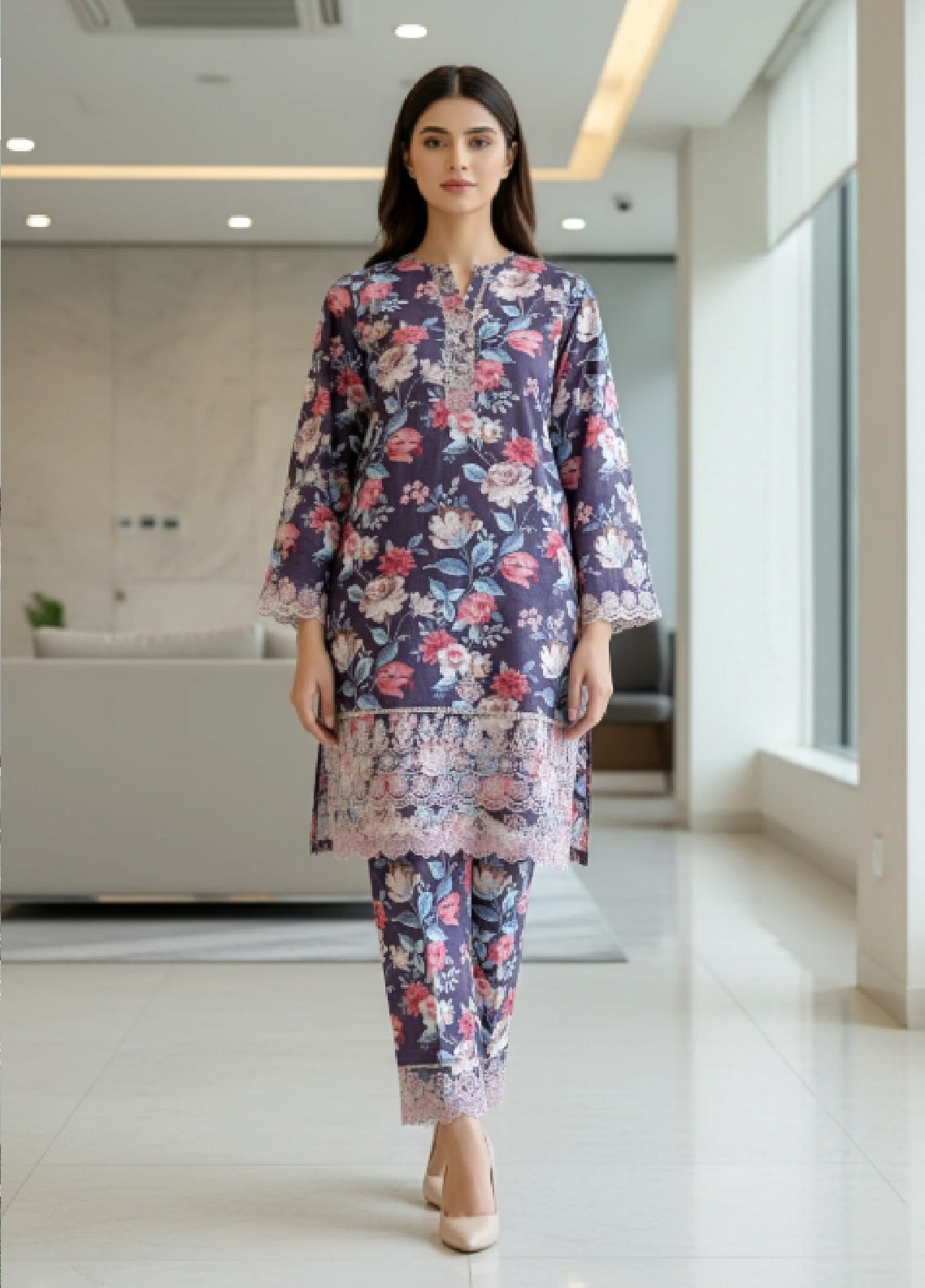 LSM Lakhany Embrodiered Lawn 2 Piece Stitched Shirt & Trouser LSM26BPB D-LG-IZ-0503 LSM Lakhany Embrodiered Lawn 2 Piece Stitched Shirt & Trouser LSM26BPB D-LG-IZ-0503