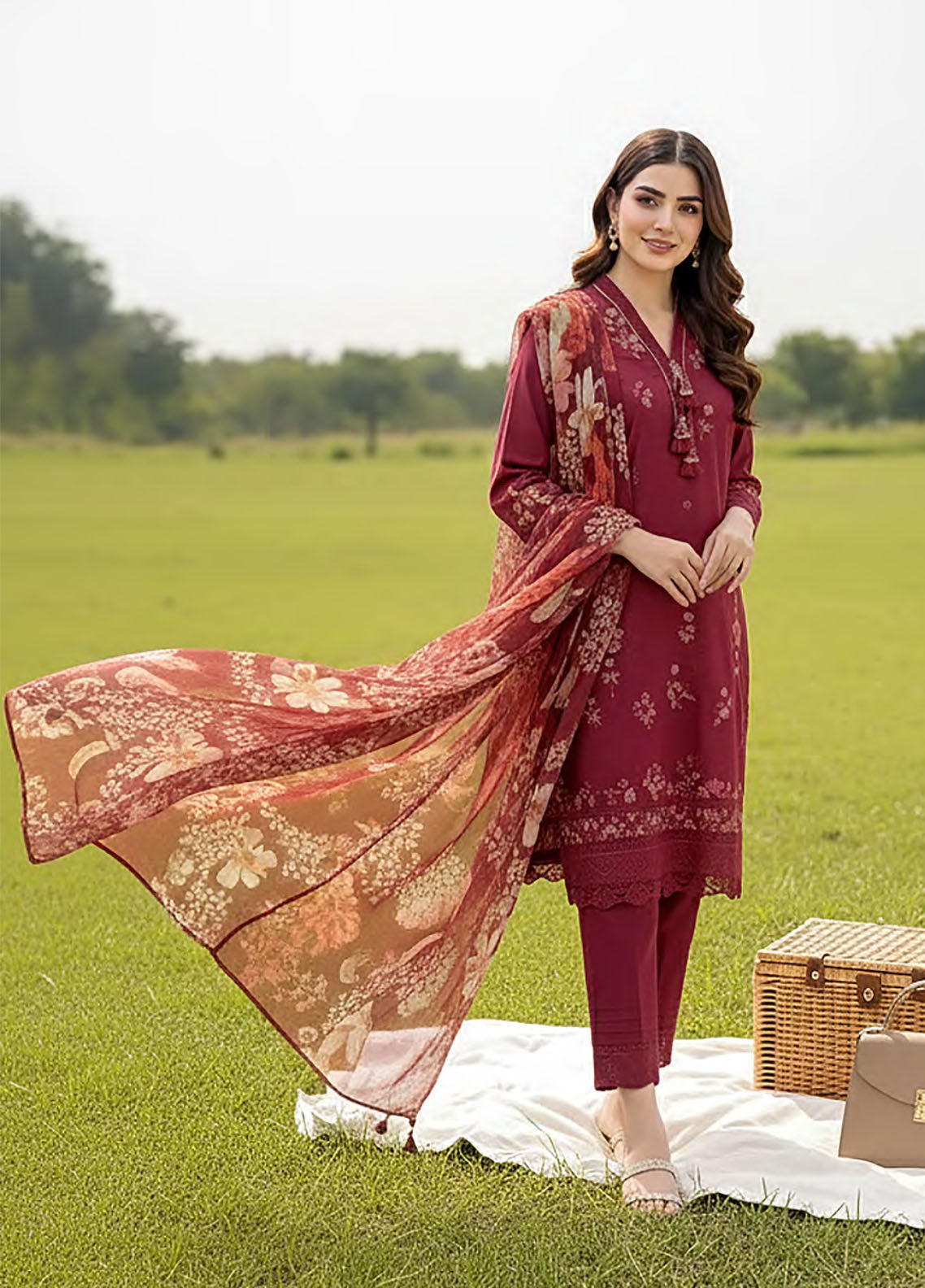 LSM Lakhany Embroidered Lawn 3 Piece Unstitched Suit LSM26EE D-LG-RL-0258 LSM Lakhany Embroidered Lawn 3 Piece Unstitched Suit LSM26EE D-LG-RL-0258