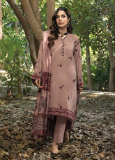 LSM Lakhany Embroidered Slub Peach 3 Piece Unstitched Suit LSM24WLS LG-IZ-0235