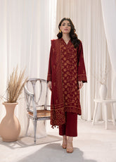 LSM Lakhany Printed Cashmi Vool 3 Piece Unstitched Suit LSM24CV LG-UB-0095-A