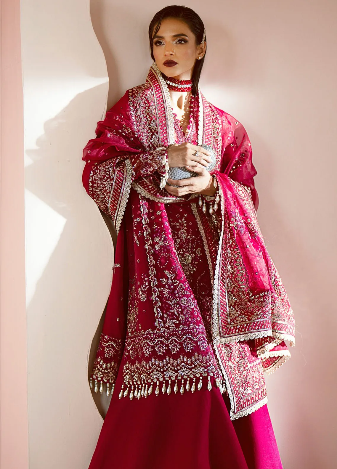 Luminara By Ayzel Afrozeh Embroidered Organza 3 Piece Unstitched Suit AF24LA AWF-03 RUBY Luminara By Ayzel Afrozeh Embroidered Organza 3 Piece Unstitched Suit AF24LA AWF-03 RUBY