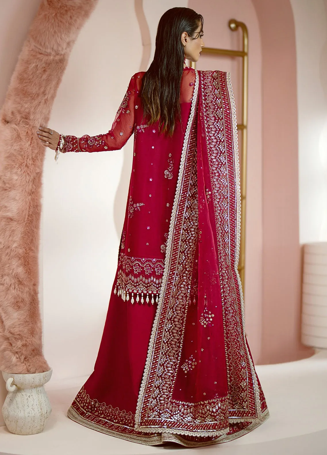 Luminara By Ayzel Afrozeh Embroidered Organza 3 Piece Unstitched Suit AF24LA AWF-03 RUBY Luminara By Ayzel Afrozeh Embroidered Organza 3 Piece Unstitched Suit AF24LA AWF-03 RUBY