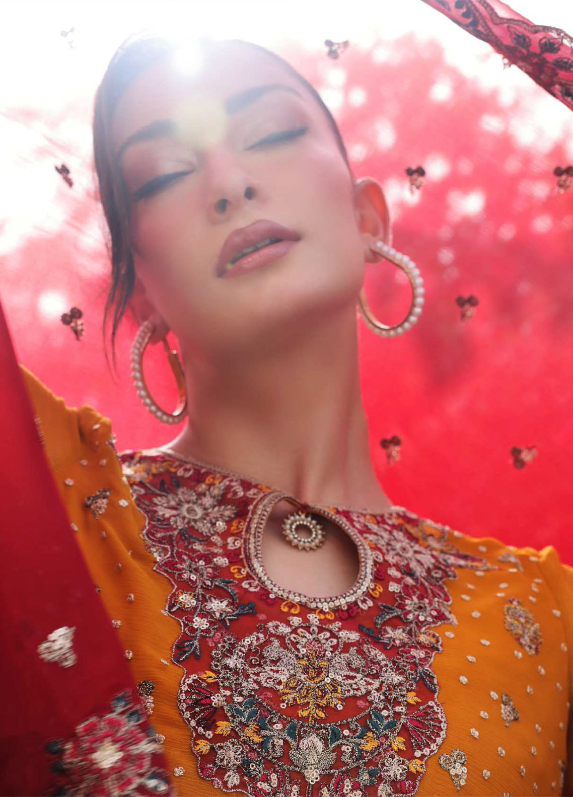 Luminara By Manahil Lakhani Embroidered Chiffon 3 Piece Unstitched Suit ML25L D-CE-06 AMBER Luminara By Manahil Lakhani Embroidered Chiffon 3 Piece Unstitched Suit ML25L D-CE-06 AMBER