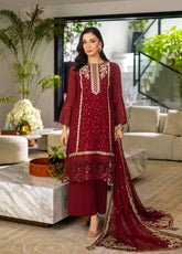Luminara By Manahil Lakhani Embroidered Chiffon 3 Piece Unstitched Suit ML25L D-CE-09 ROYALE