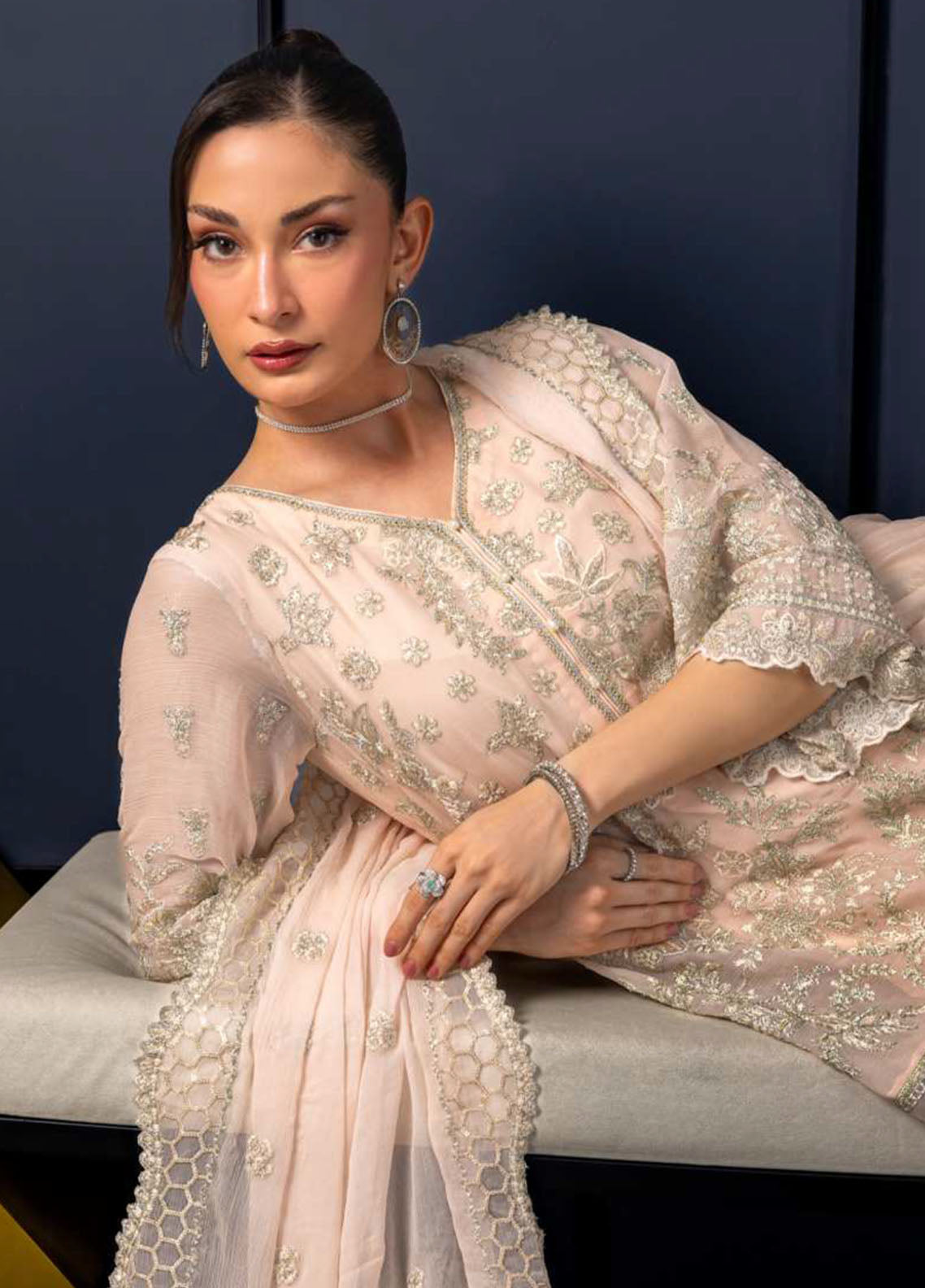 Luminara By Manahil Lakhani Embroidered Chiffon 3 Piece Unstitched Suit ML25L D-CE-10 BLUSHÉ Luminara By Manahil Lakhani Embroidered Chiffon 3 Piece Unstitched Suit ML25L D-CE-10 BLUSHÉ