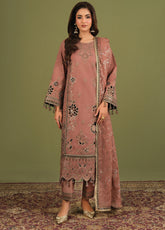 Luxe By Alizeh Fashion Embroidered Raw Silk 3 Piece Unstitched Suit AF26LRSV2 D-VESPER