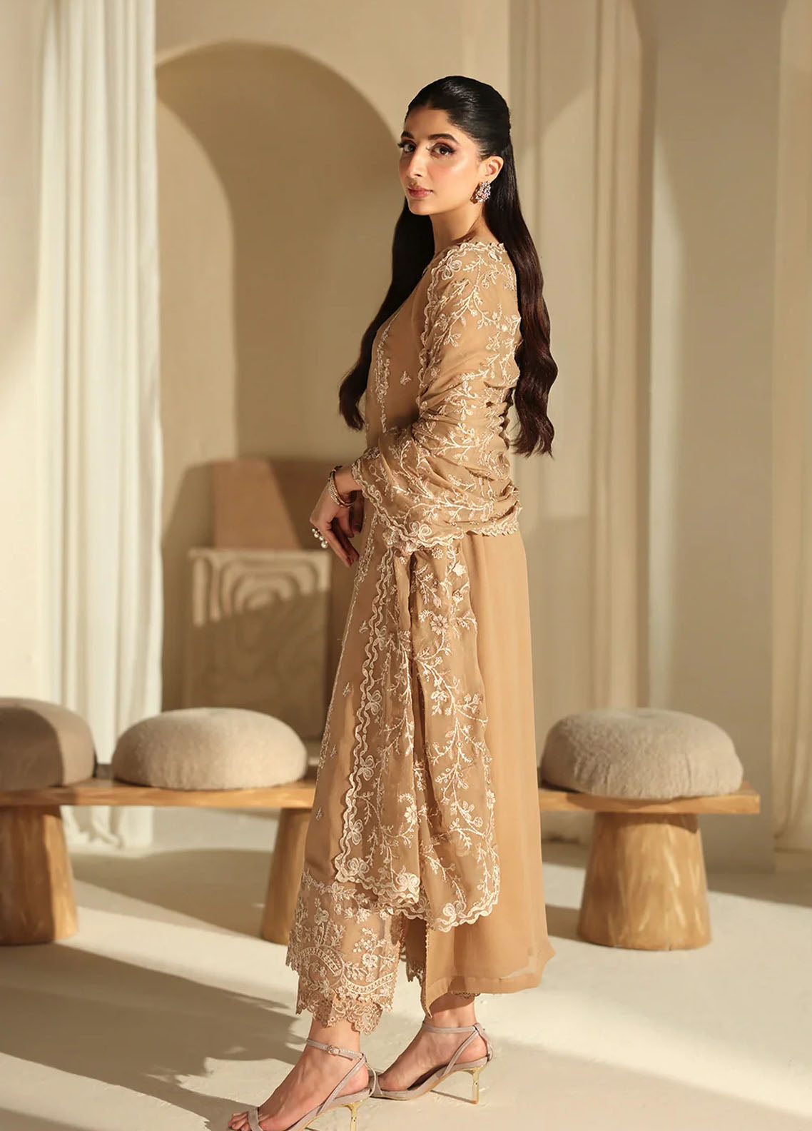 Luxè By Azure Embroidered Chiffon 3 Piece Unstitched Suit AZU25L D-MOCHA HERITAGE Luxè By Azure Embroidered Chiffon 3 Piece Unstitched Suit AZU25L D-MOCHA HERITAGE