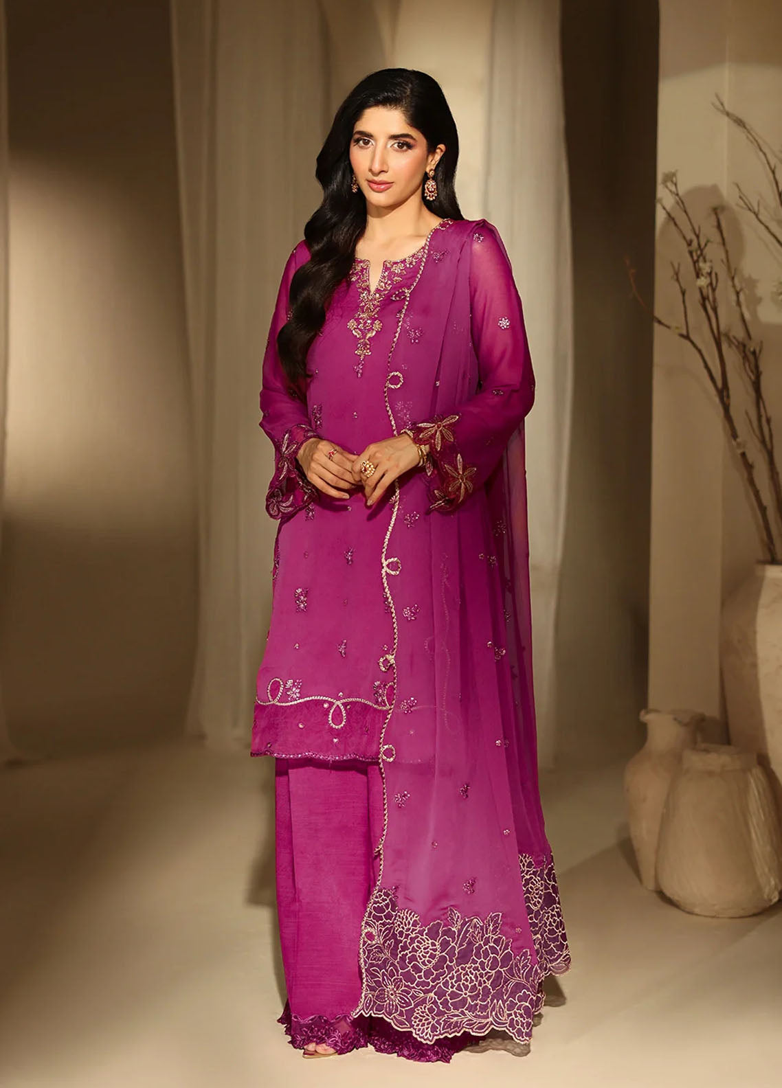 Luxè By Azure Embroidered Chiffon 3 Piece Unstitched Suit AZU25L D-MULBERRY MUSE Luxè By Azure Embroidered Chiffon 3 Piece Unstitched Suit AZU25L D-MULBERRY MUSE