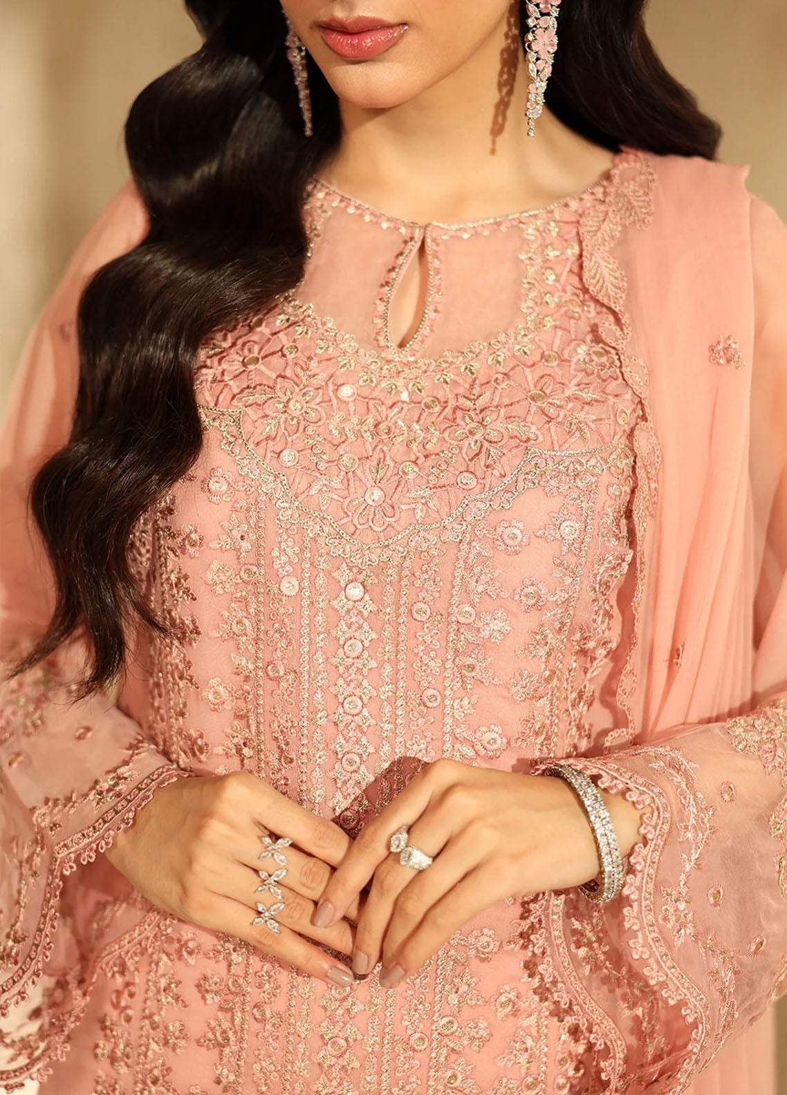 Luxè By Azure Embroidered Chiffon 3 Piece Unstitched Suit AZU25L D-ROSELLE Luxè By Azure Embroidered Chiffon 3 Piece Unstitched Suit AZU25L D-ROSELLE