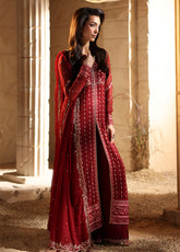 Luxè By Azure Embroidered Chiffon 3 Piece Unstitched Suit AZU25L D-RUBRUM