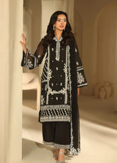Luxè By Azure Embroidered Khaddi Net 3 Piece Unstitched Suit AZU25L D-NOIR ENCHANTE