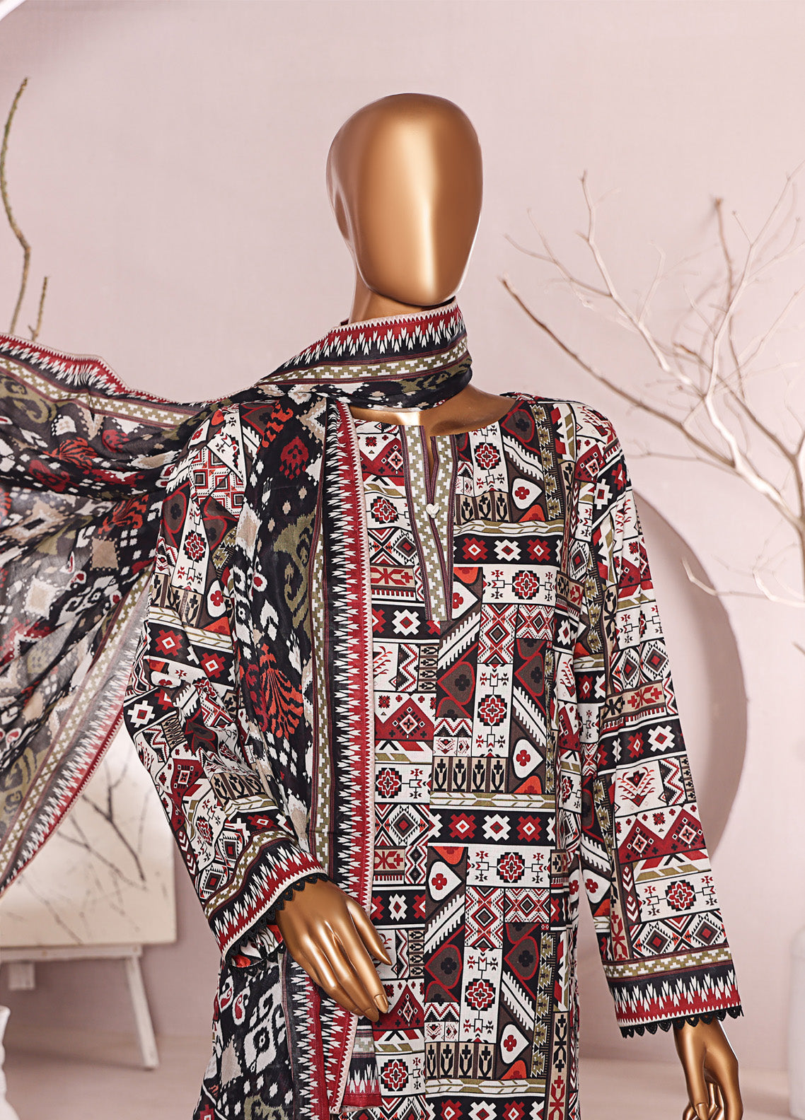 Luxe Prints By HZ Textile Printed Lawn 3 Piece Unstitched Suit HZ25LP LP-542 Luxe Prints By HZ Textile Printed Lawn 3 Piece Unstitched Suit HZ25LP LP-542