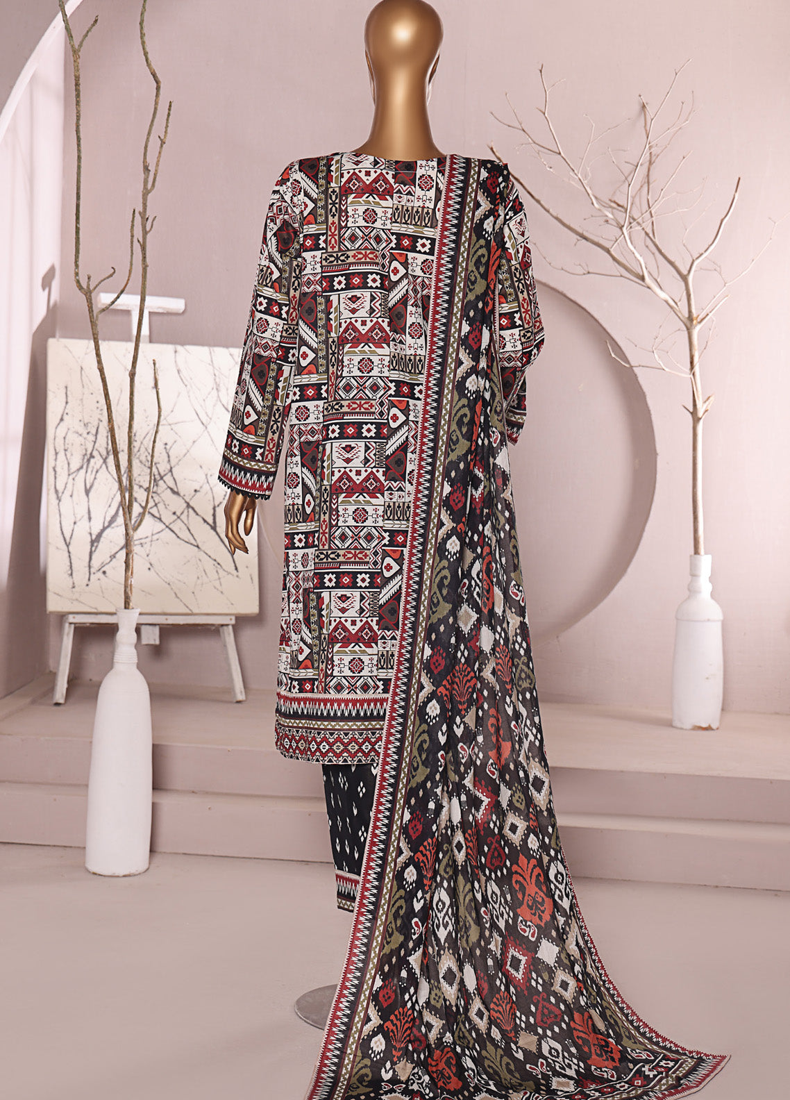 Luxe Prints By HZ Textile Printed Lawn 3 Piece Unstitched Suit HZ25LP LP-542 Luxe Prints By HZ Textile Printed Lawn 3 Piece Unstitched Suit HZ25LP LP-542