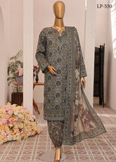 Luxe Prints By HZ Textile Printed Lawn 3 Piece Unstitched Suit HZ25LP LP-550