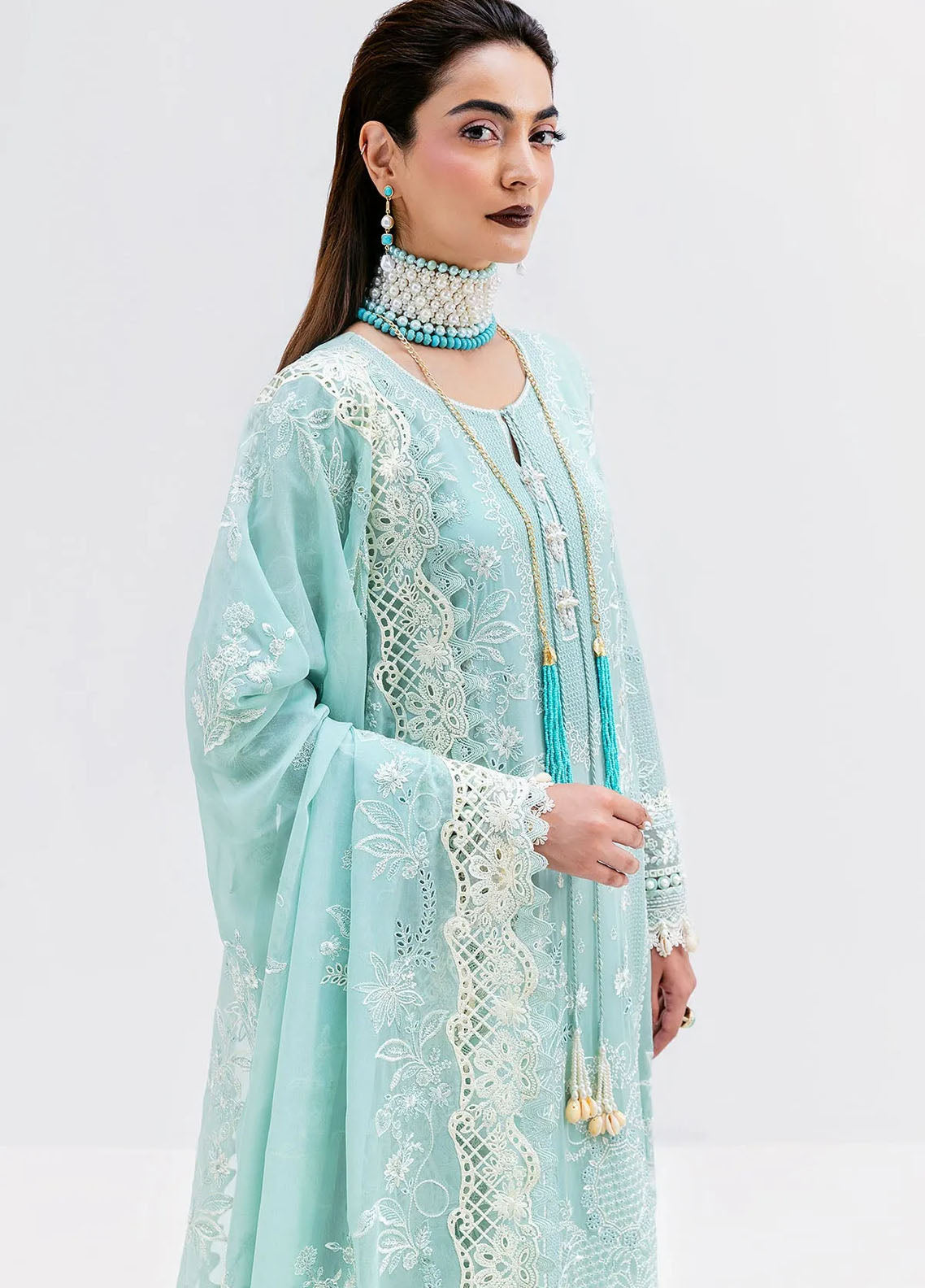 Luxe Serene By Imrozia Embroidered Georgette 3 Piece Unstitched Suit IM25LS D-S-1087 AQUA Luxe Serene By Imrozia Embroidered Georgette 3 Piece Unstitched Suit IM25LS D-S-1087 AQUA