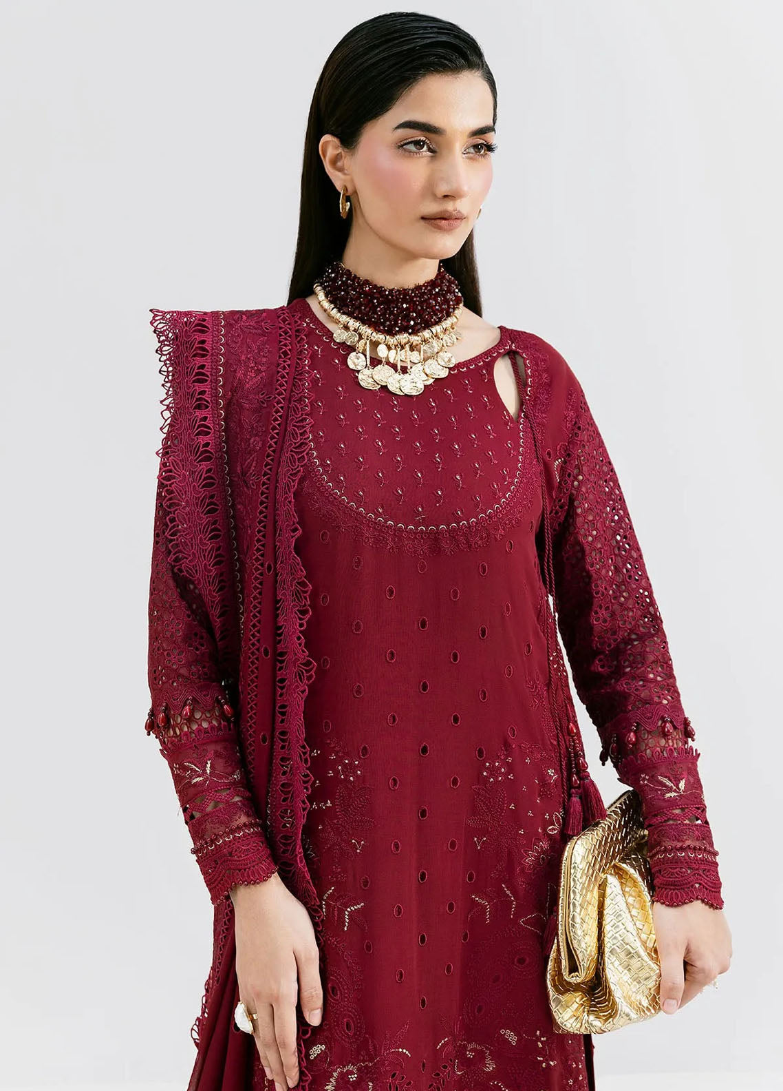 Luxe Serene By Imrozia Embroidered Georgette 3 Piece Unstitched Suit IM25LS D-S-1089 SCARLET Luxe Serene By Imrozia Embroidered Georgette 3 Piece Unstitched Suit IM25LS D-S-1089 SCARLET