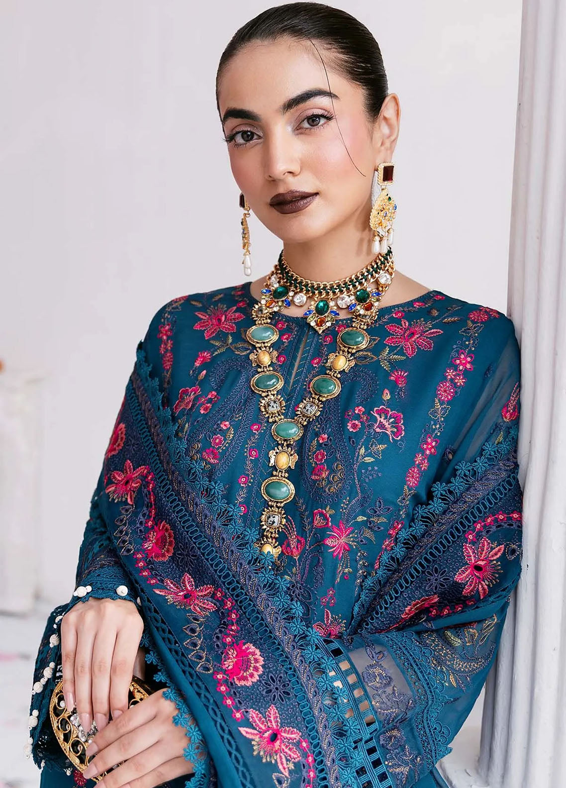 Luxe Serene By Imrozia Embroidered Georgette 3 Piece Unstitched Suit IM25LS D-S-1093 SAPPHIRE Luxe Serene By Imrozia Embroidered Georgette 3 Piece Unstitched Suit IM25LS D-S-1093 SAPPHIRE