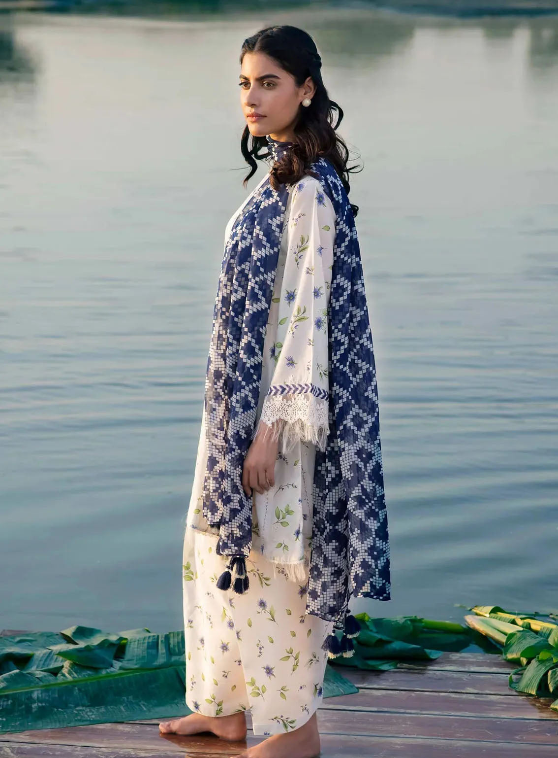 M Basics By Maria B Embroidered Lawn 3 Piece Unstitched Suit MB24M2 1A M Basics By Maria B Embroidered Lawn 3 Piece Unstitched Suit MB24M2 1A