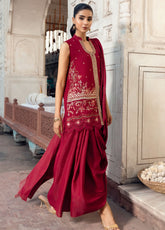 M Basics By Maria B Festive Embroidered Chiffon 4 Piece Unstitched Suit MB25MBSF D-FUS-808