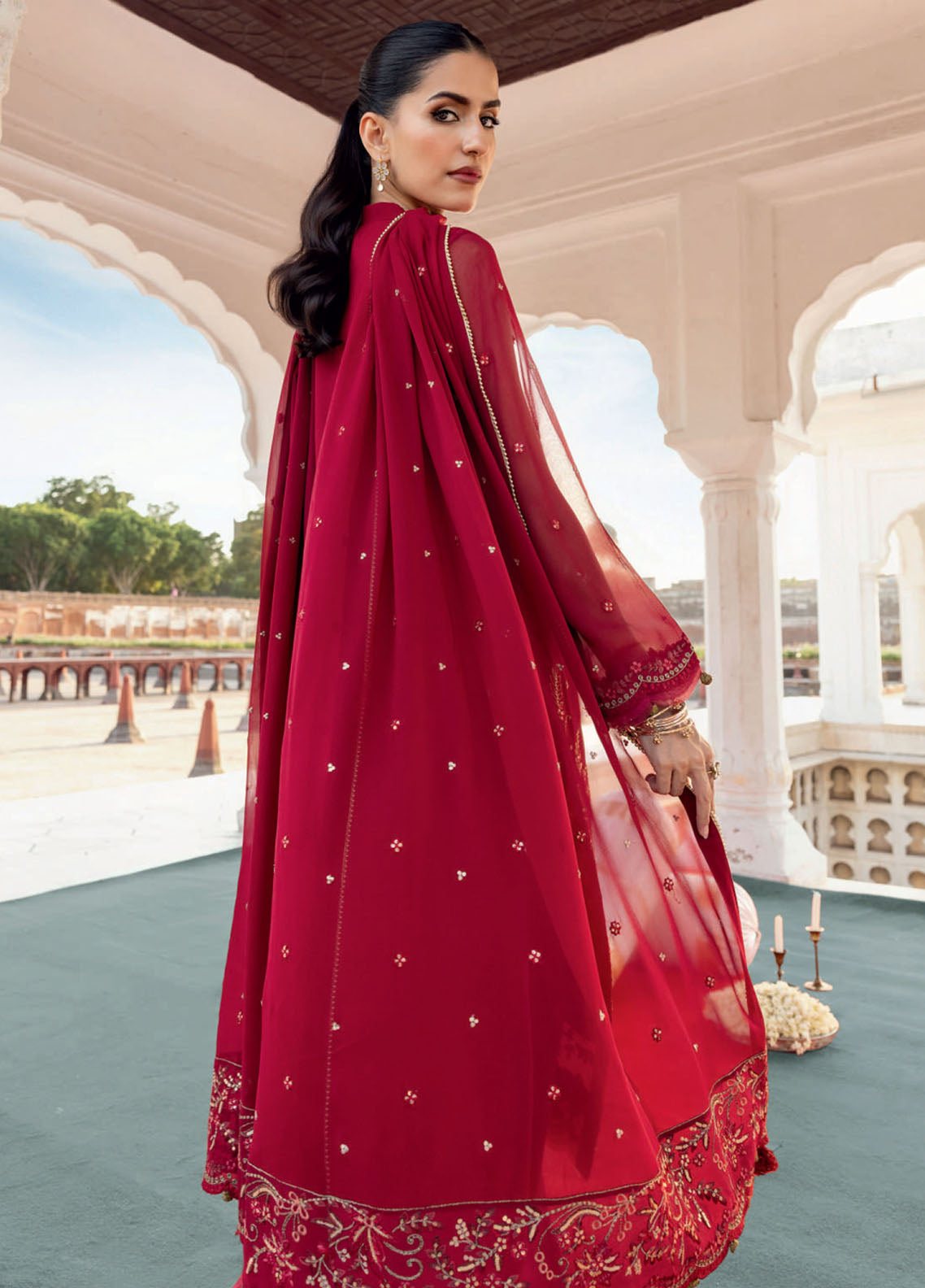 M Basics By Maria B Festive Embroidered Chiffon 4 Piece Unstitched Suit MB25MBSF D-FUS-808 M Basics By Maria B Festive Embroidered Chiffon 4 Piece Unstitched Suit MB25MBSF D-FUS-808