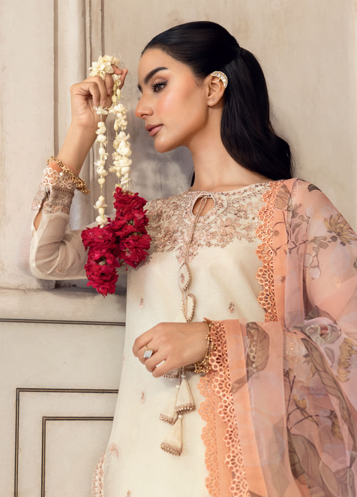 M Basics By Maria B Festive Embroidered Net 4 Piece Unstitched Suit MB25MBSF D-FUS-805 M Basics By Maria B Festive Embroidered Net 4 Piece Unstitched Suit MB25MBSF D-FUS-805