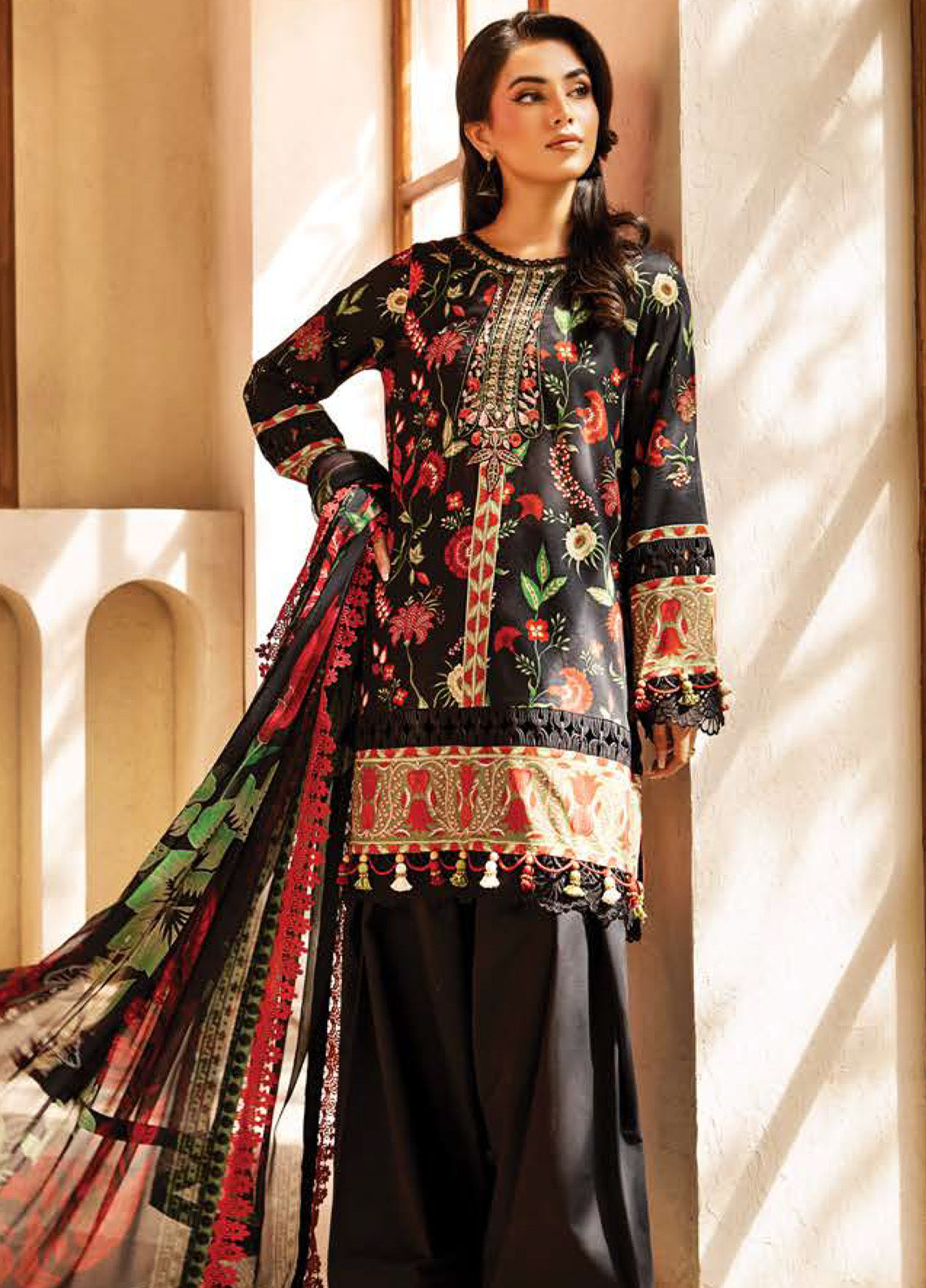 M Basics Eid Edit-II By Maria B Embroidered Lawn 3 Piece Unstitched Suit MB25EE-II D-1A M Basics Eid Edit-II By Maria B Embroidered Lawn 3 Piece Unstitched Suit MB25EE-II D-1A
