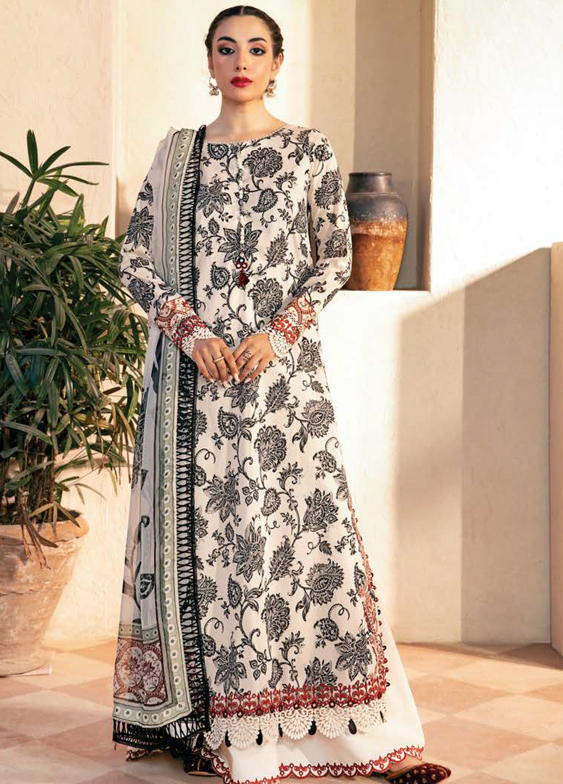 M Basics Eid Edit-II By Maria B Embroidered Lawn 3 Piece Unstitched Suit MB25EE-II D-9A M Basics Eid Edit-II By Maria B Embroidered Lawn 3 Piece Unstitched Suit MB25EE-II D-9A