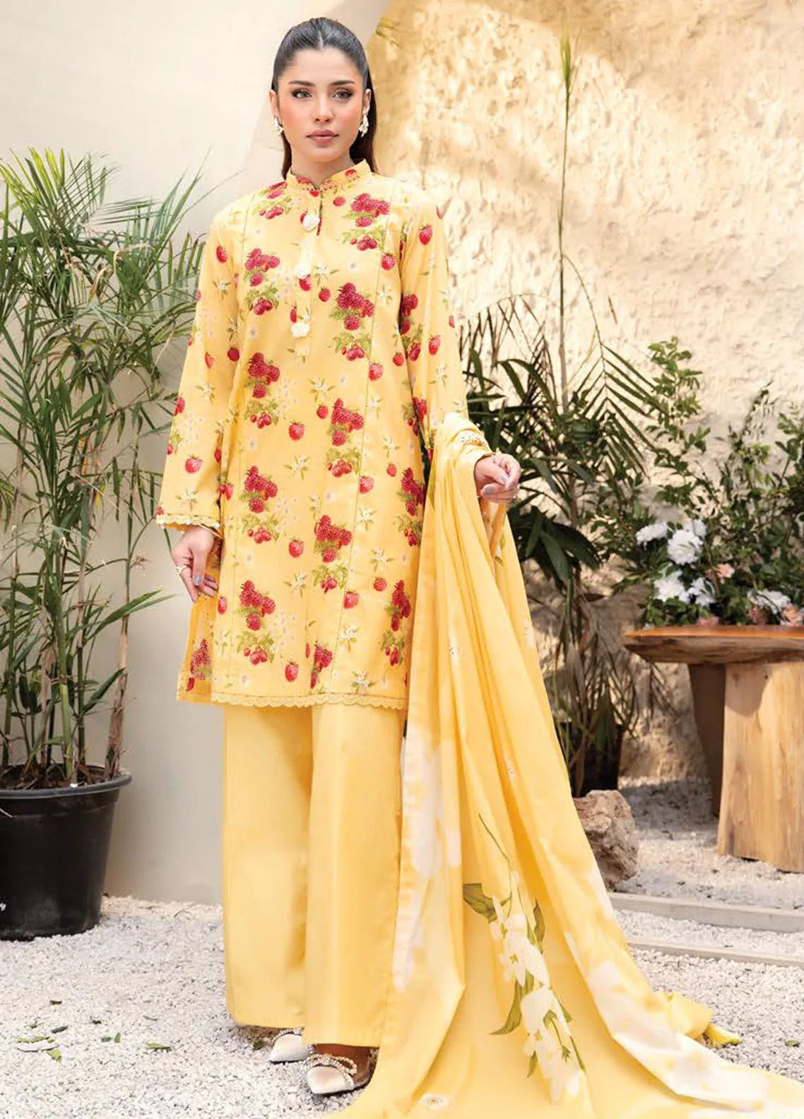 M Basics Elaheh By Maria B Printed Lawn 3 Piece Unstitched Suit MB25EMV1 D-06 M Basics Elaheh By Maria B Printed Lawn 3 Piece Unstitched Suit MB25EMV1 D-06