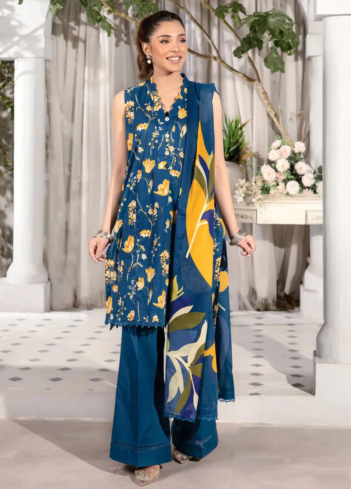 M Basics Elaheh By Maria B Printed Lawn 3 Piece Unstitched Suit MB25EMV1 D-09 M Basics Elaheh By Maria B Printed Lawn 3 Piece Unstitched Suit MB25EMV1 D-09