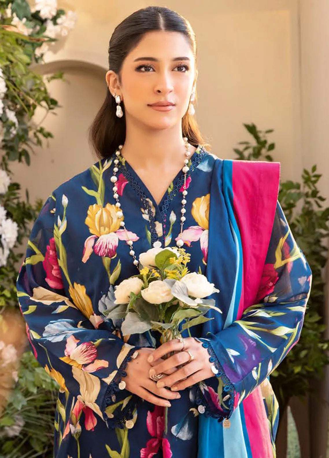M Basics Elaheh By Maria B Printed Lawn 3 Piece Unstitched Suit MB25EMV1 D-10 M Basics Elaheh By Maria B Printed Lawn 3 Piece Unstitched Suit MB25EMV1 D-10