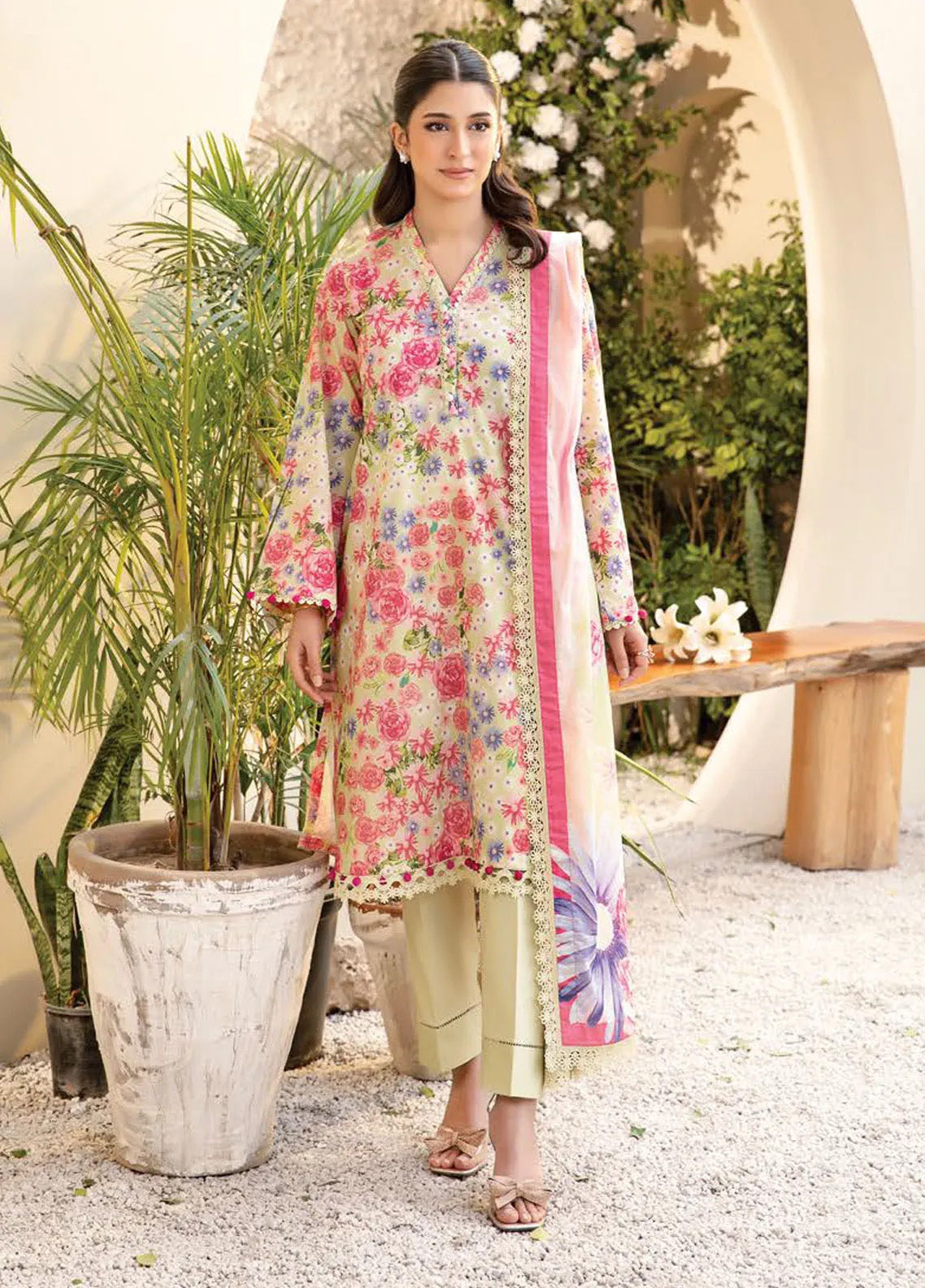 M Basics Elaheh By Maria B Printed Lawn 3 Piece Unstitched Suit MB25EMV1 D-11 M Basics Elaheh By Maria B Printed Lawn 3 Piece Unstitched Suit MB25EMV1 D-11
