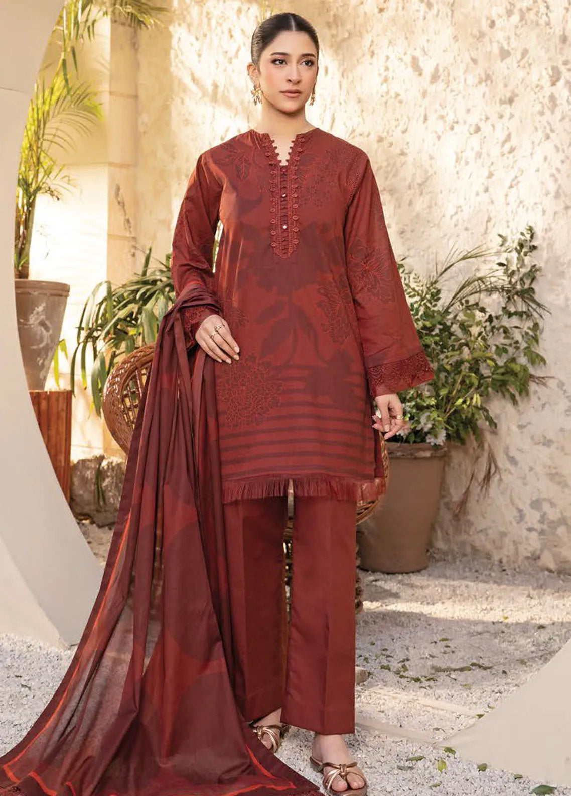 M Basics Elaheh By Maria B Printed Lawn 3 Piece Unstitched Suit MB25EMV1 D-12 M Basics Elaheh By Maria B Printed Lawn 3 Piece Unstitched Suit MB25EMV1 D-12