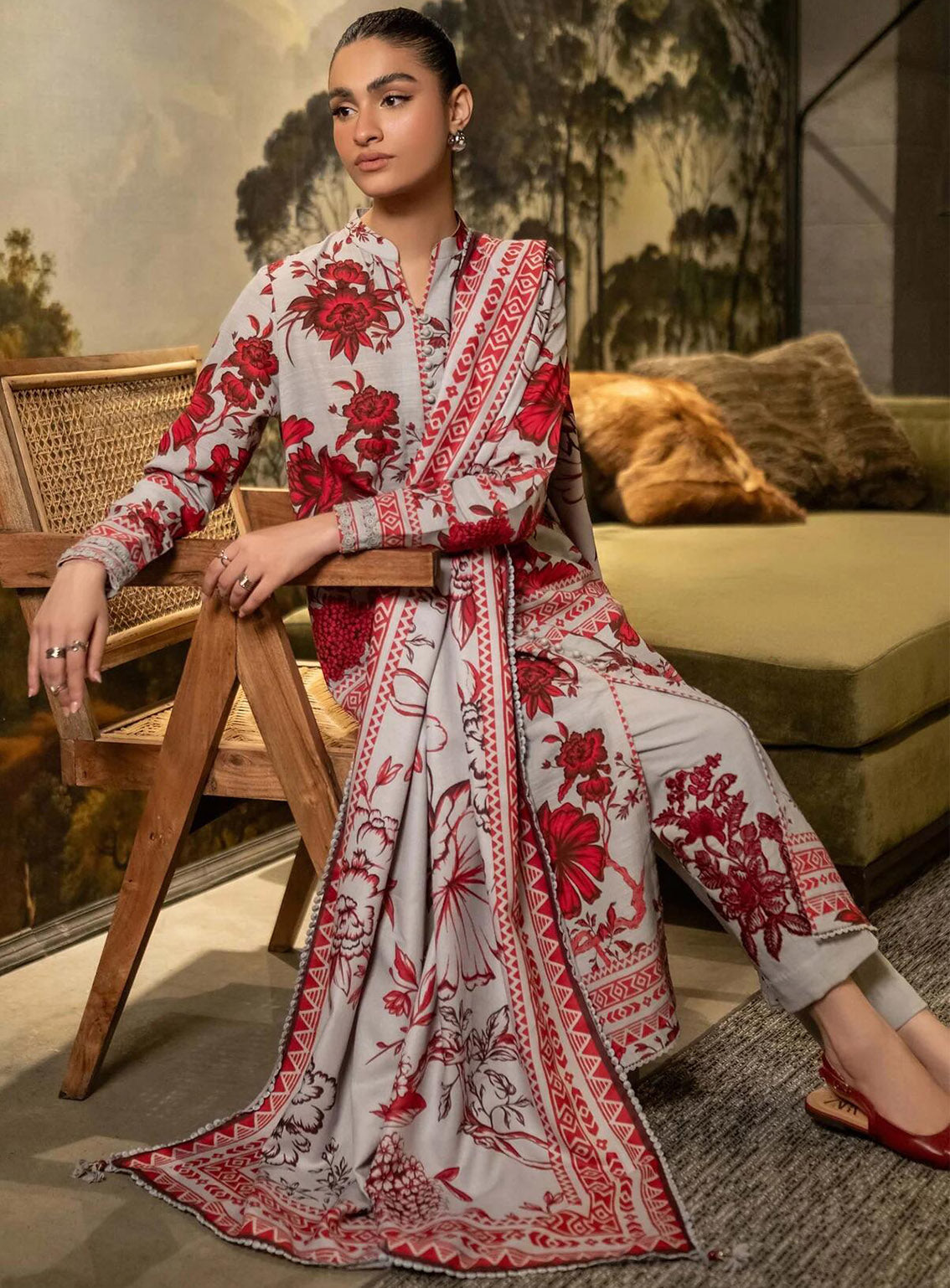 M Basics Mirage By Maria B Printed Khaddar 3 Piece Unstitched Suit MB24MBM D-03A M Basics Mirage By Maria B Printed Khaddar 3 Piece Unstitched Suit MB24MBM D-03A