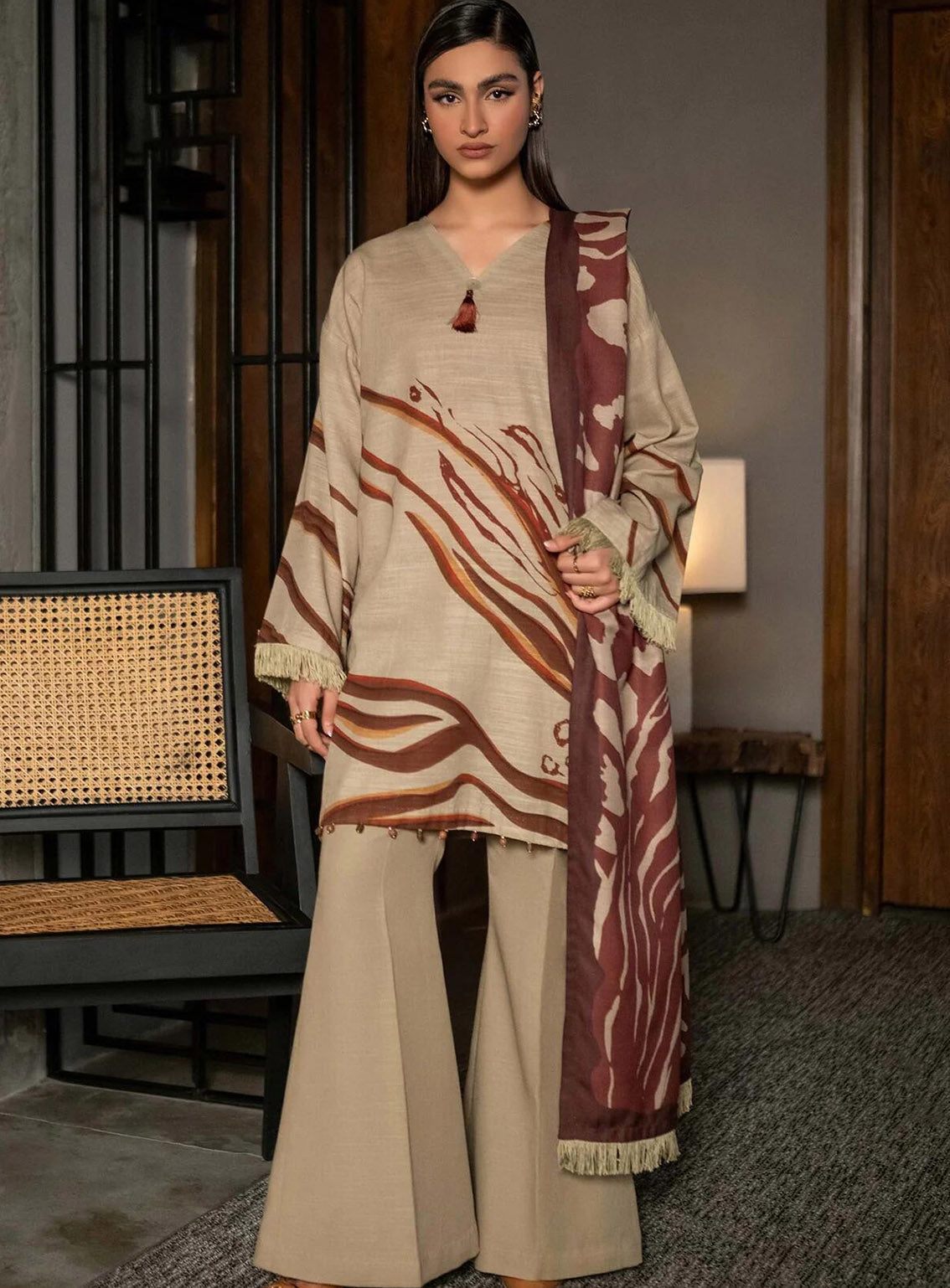 M Basics Mirage By Maria B Printed Khaddar 3 Piece Unstitched Suit MB24MBM D-10A M Basics Mirage By Maria B Printed Khaddar 3 Piece Unstitched Suit MB24MBM D-10A