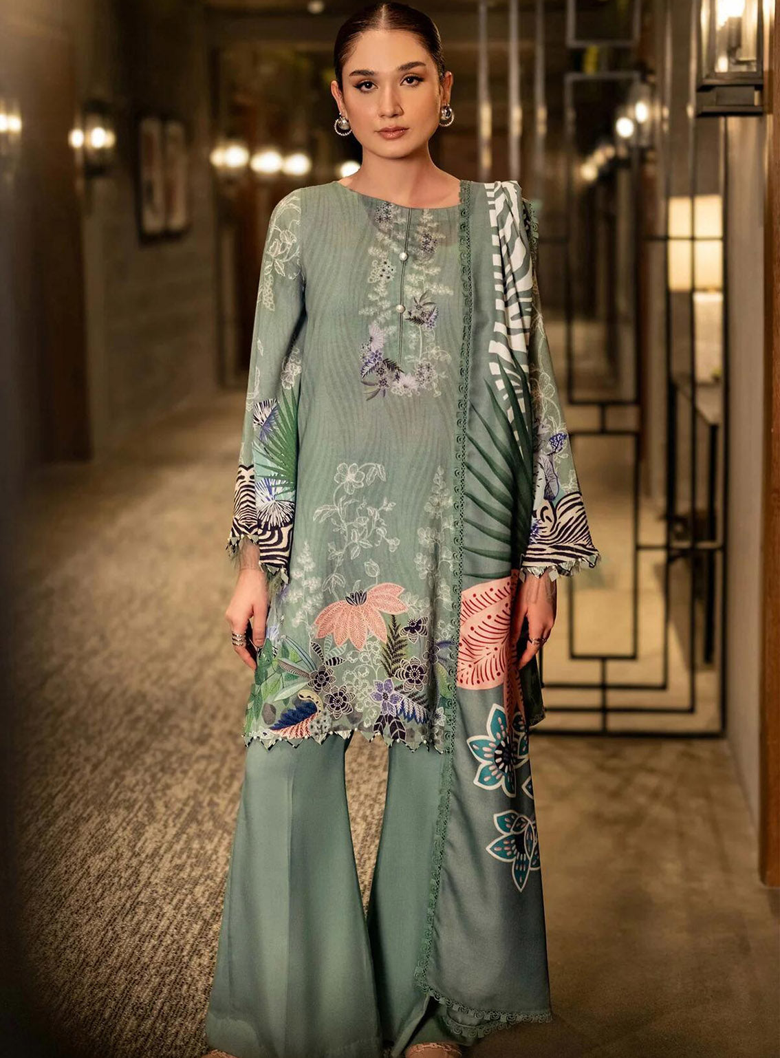 M Basics Mirage By Maria B Printed Linen 3 Piece Unstitched Suit MB24MBM D-12B M Basics Mirage By Maria B Printed Linen 3 Piece Unstitched Suit MB24MBM D-12B