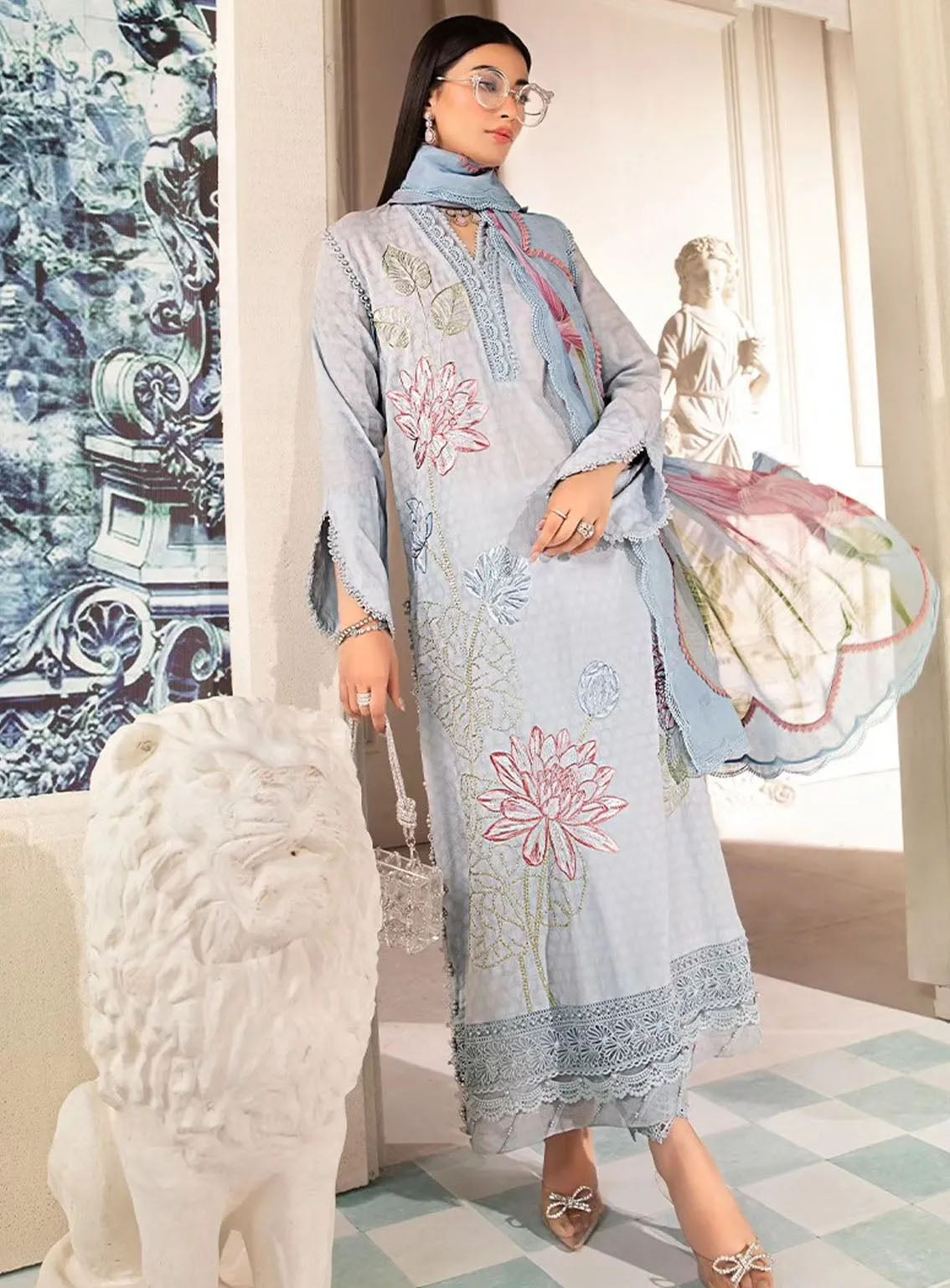 M Prints By Maria B Eid Embroidered Lawn 3 Piece Unstitched Suit MB24E2 1B M Prints By Maria B Eid Embroidered Lawn 3 Piece Unstitched Suit MB24E2 1B
