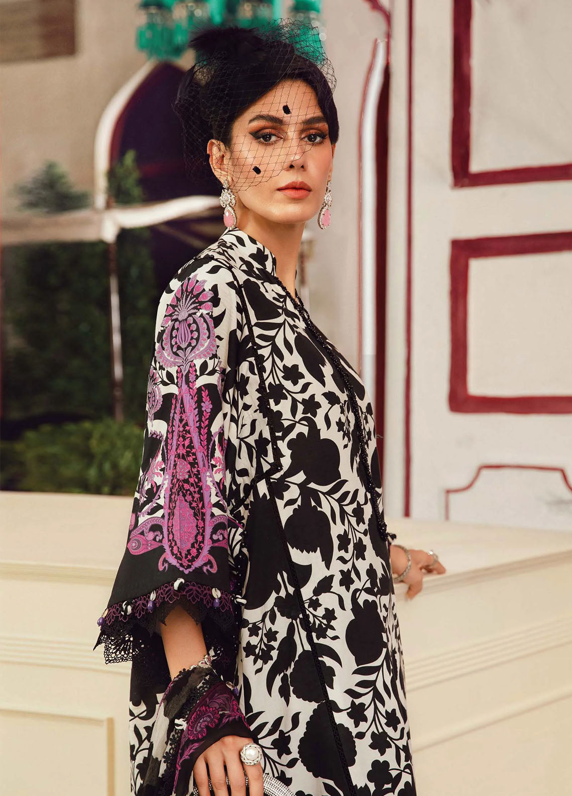 M.Prints By Maria B Embroidered Cambric Suits Unstitched 3 Piece MB25FE MPT-2704-B M.Prints By Maria B Embroidered Cambric Suits Unstitched 3 Piece MB25FE MPT-2704-B