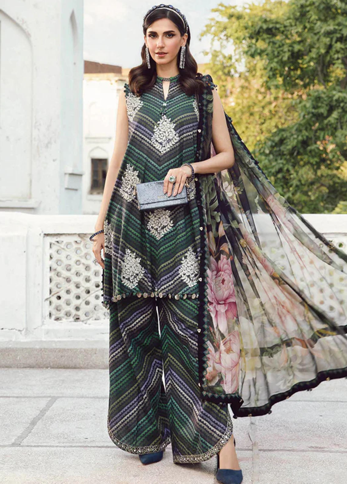 M.Prints By Maria B Embroidered Cambric Suits Unstitched 3 Piece MB25FE MPT-2705-A M.Prints By Maria B Embroidered Cambric Suits Unstitched 3 Piece MB25FE MPT-2705-A