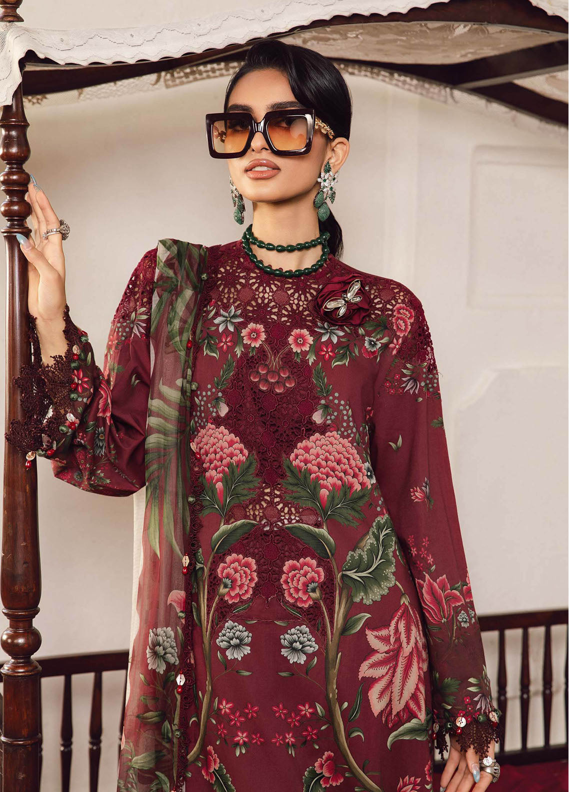 M.Prints By Maria B Embroidered Cambric Suits Unstitched 3 Piece MB25FE MPT-2709-A M.Prints By Maria B Embroidered Cambric Suits Unstitched 3 Piece MB25FE MPT-2709-A