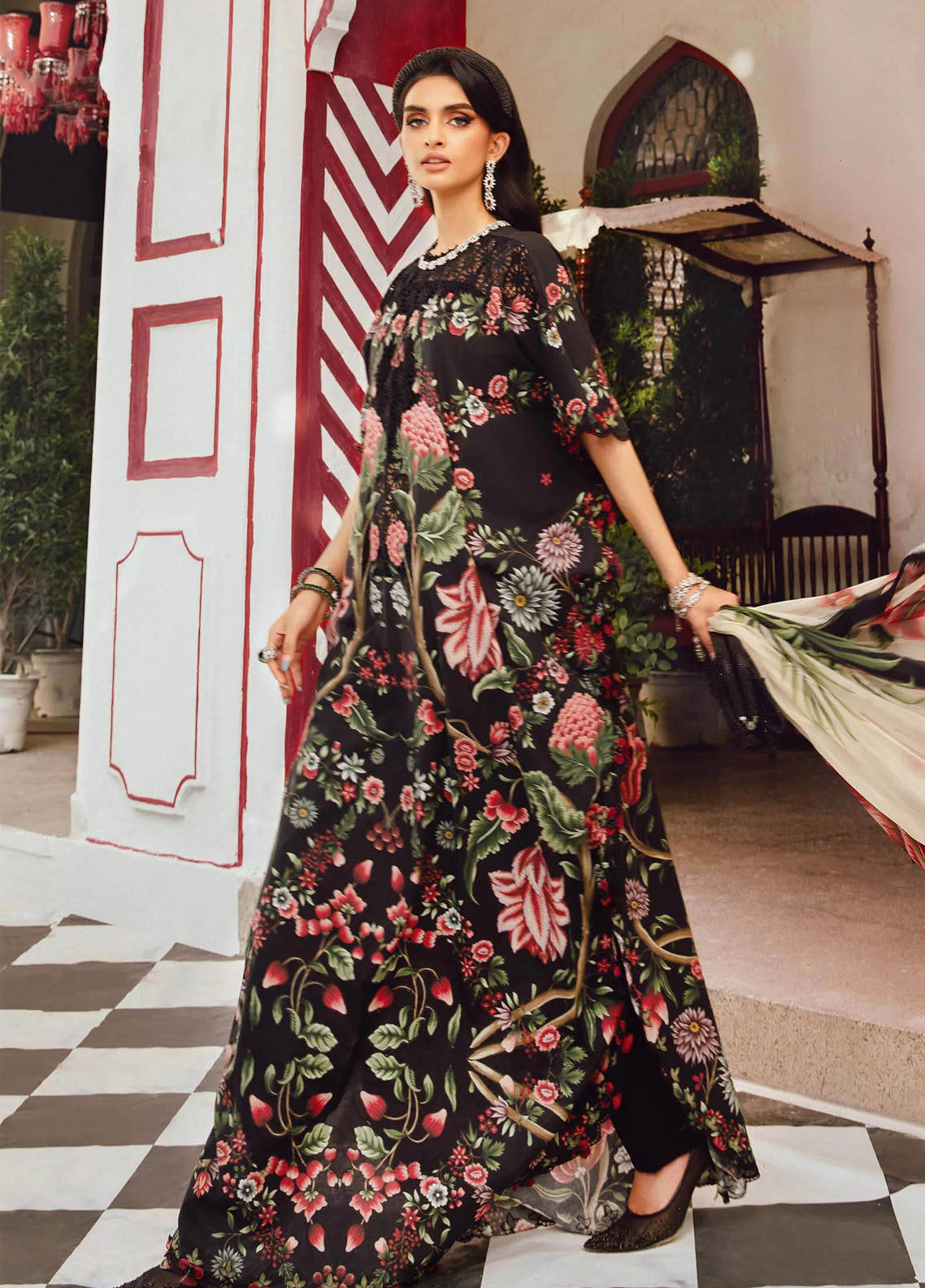 M.Prints By Maria B Embroidered Cambric Suits Unstitched 3 Piece MB25FE MPT-2709-B M.Prints By Maria B Embroidered Cambric Suits Unstitched 3 Piece MB25FE MPT-2709-B