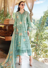 M.Prints By Maria B Embroidered Lawn 3 Piece Unstitched Suit MB25S MPT-2501-B