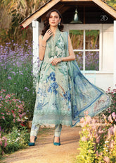 M.Prints By Maria B Embroidered Lawn 3 Piece Unstitched Suit MB25S MPT-2502-B