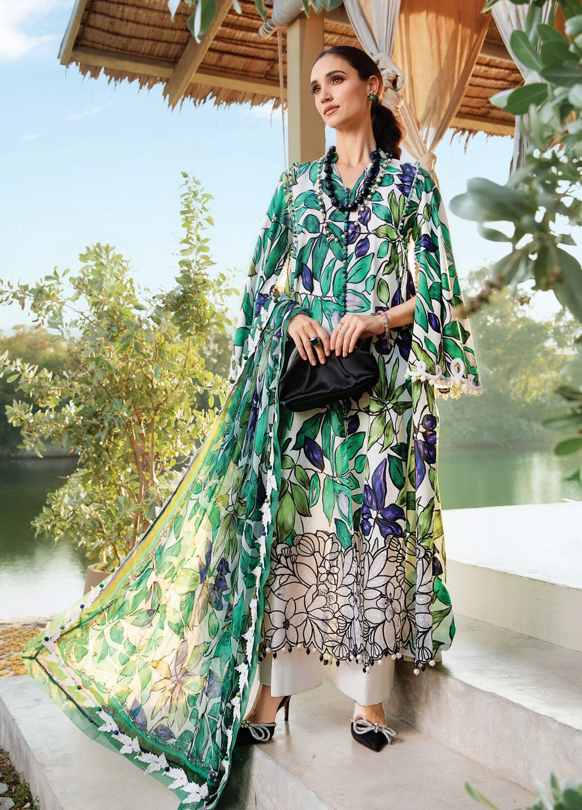 M.Prints By Maria B Embroidered Lawn 3 Piece Unstitched Suit MB25S MPT-2505-A M.Prints By Maria B Embroidered Lawn 3 Piece Unstitched Suit MB25S MPT-2505-A