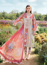 M.Prints By Maria B Embroidered Lawn 3 Piece Unstitched Suit MB25S MPT-2509-B