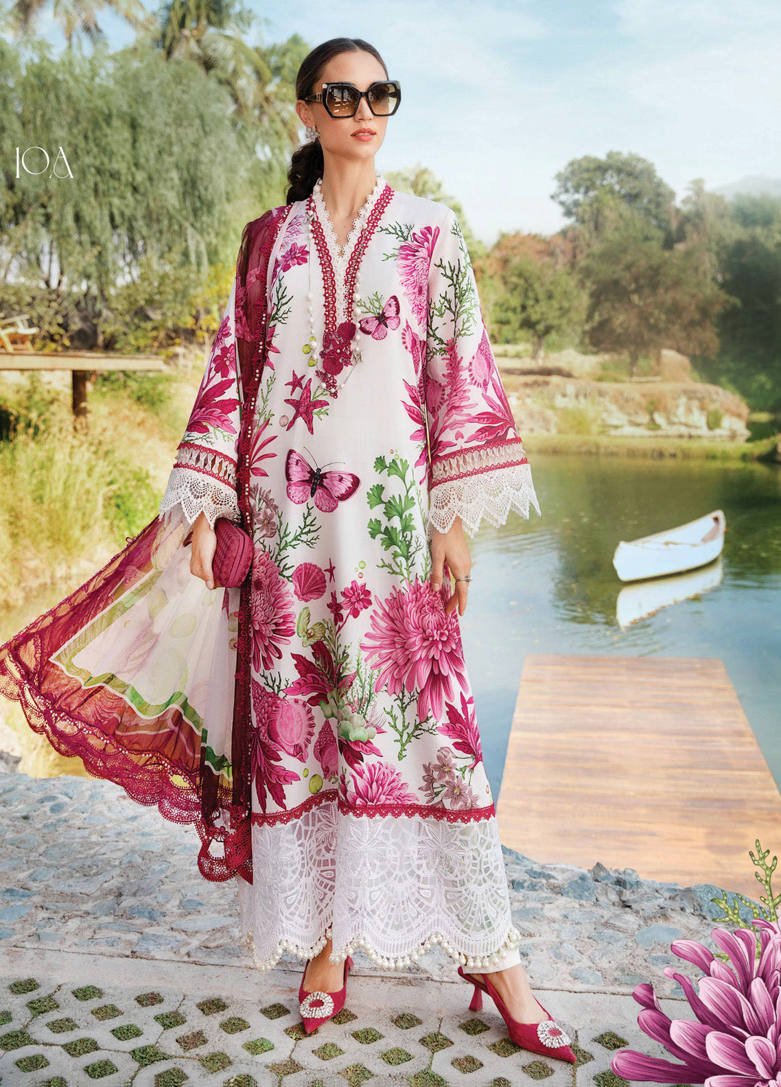 M.Prints By Maria B Embroidered Lawn 3 Piece Unstitched Suit MB25S MPT-2510-A M.Prints By Maria B Embroidered Lawn 3 Piece Unstitched Suit MB25S MPT-2510-A