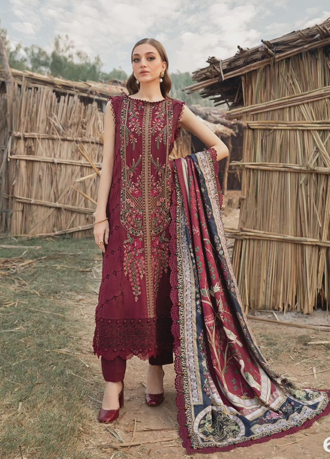 M.Prints By Maria B Embroidered Linen 3 Piece Unstitched Suit MB24WE MPT-2406-B M.Prints By Maria B Embroidered Linen 3 Piece Unstitched Suit MB24WE MPT-2406-B
