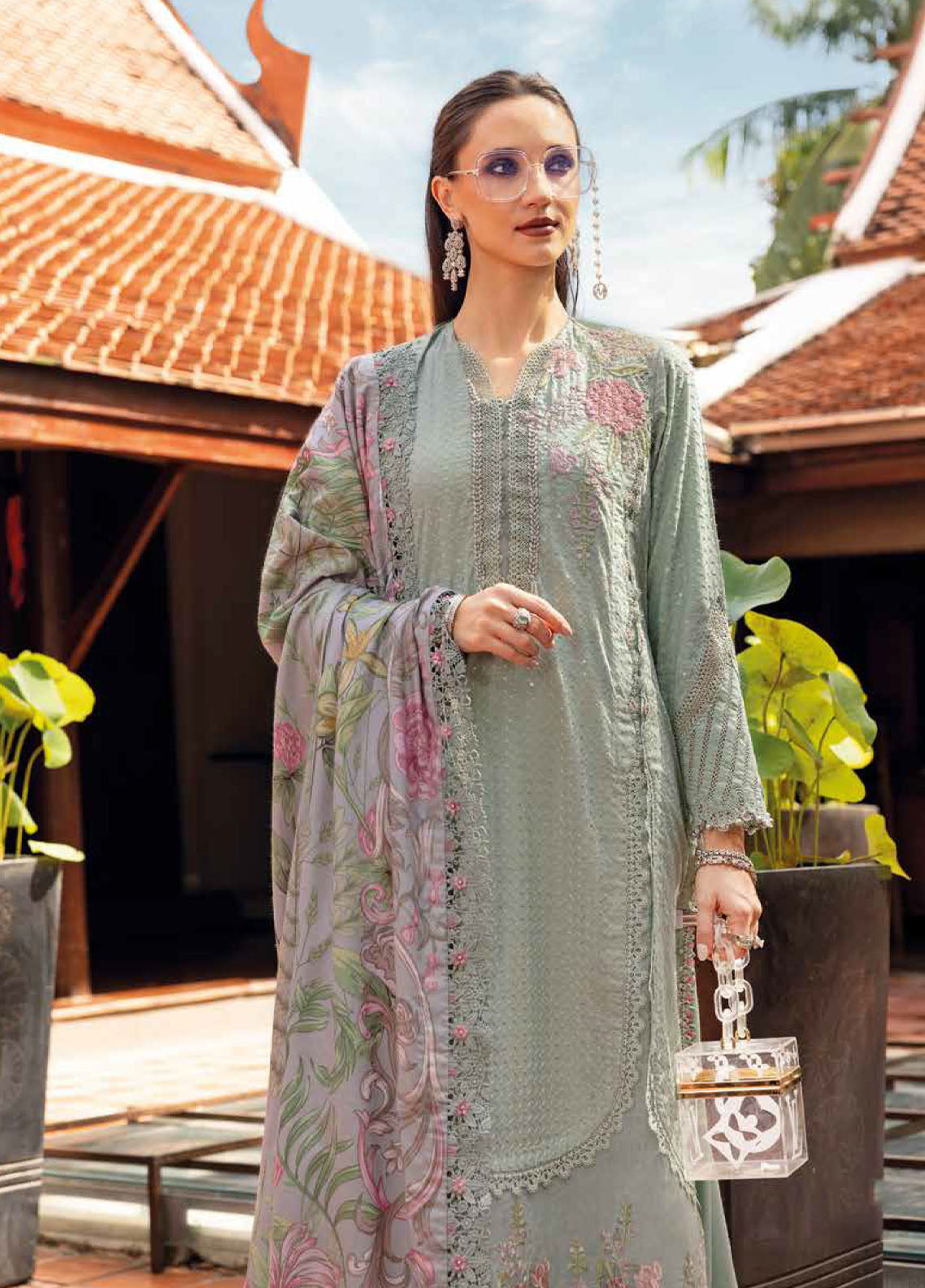 M.Prints By Maria B Embroidered Linen 3 Piece Unstitched Suit MB25MPV28 MPT-2802A M.Prints By Maria B Embroidered Linen 3 Piece Unstitched Suit MB25MPV28 MPT-2802A